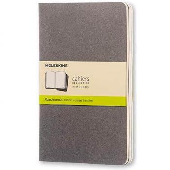 Moleskine Cahier - Set de 3 cuadernos lisos grandes, color gris claro cálido