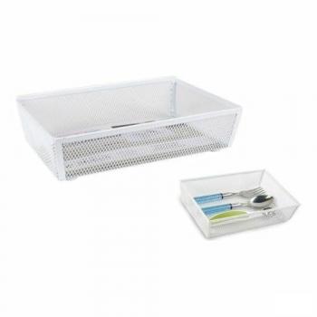 Organizador para Cubiertos de Metal Blanco Confortime 21,8 x 15,24 x 5,2 cm (12 Unidades)
