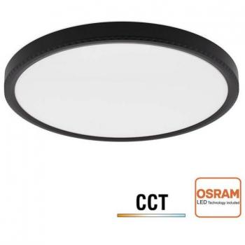 Plafón LED Moon Kramfor 22W Ø300mm CCT Regulable Negro 3000-4000-6000K