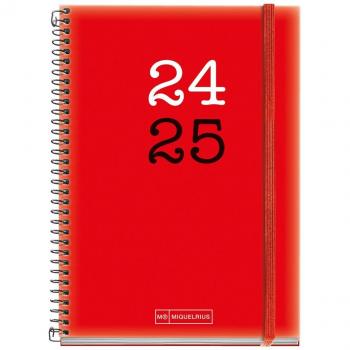 Agenda escolar 2024-2025 activa semana vista College rojo Miquelrius Catalán e Inglés