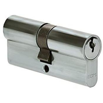 Cilindro EDM r15 Europeo Leva Larga Plateado Níquel 70 mm con 3 Llaves Incluidas