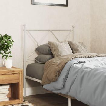 Cabecero de metal blanco de 80 cm con diseño moderno, estructura resistente, acabado en pintura blanca, fácil instalación y compatible con camas estándar