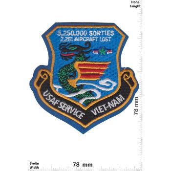 Parches - USAF Service Vietnam - HQ - Military - U.S. Army - Air Force -Tactical - Vest - Iron on Patch - Parche Termoadhesivos Bordado Apliques - Patch - Give Away Regalar