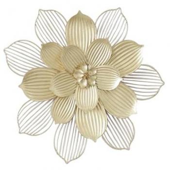 Decoración de Pared Dorado Metal Flor 49,5 x 45 x 4 cm