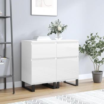 Aparador 2 piezas blanco pulido 40x35x70 cm madera multicapa y madera de ingeniería blanco brillo 40x35x70 cm Vidaxl