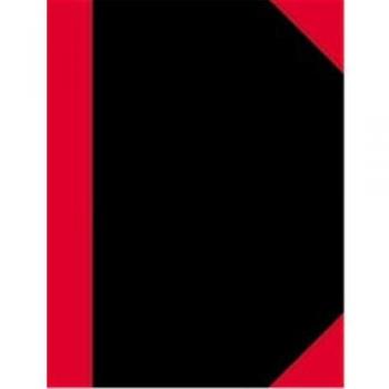 Cuaderno A6 liso negro/rojo 70g, 96 hojas