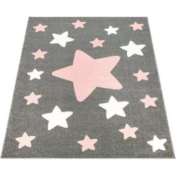 Alfombra Infantil Estrellas Gris 160x220 cm