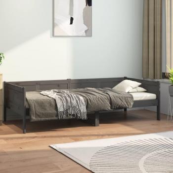 Sofá cama de madera maciza de pino gris 90x190 cm