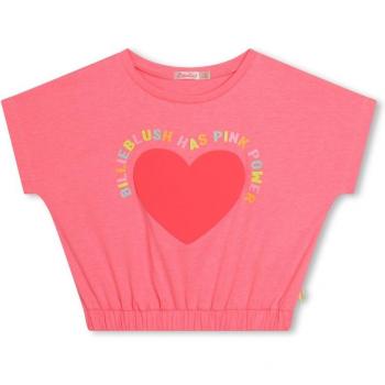 Camiseta de niña Billieblush con goma en el bajo y dibujo frontal, manga corta, modelo U20350