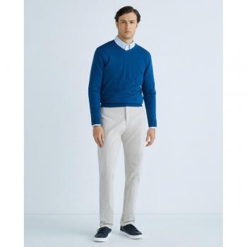 Rushmore Jersey de hombre liso cuello pico regular fit algodón cashmere liso