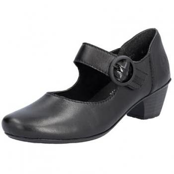 Zapatos de Corte Mary Jane para Mujer Rieker 'Twirl' Negros con Cierre de Velcro - Talla 37