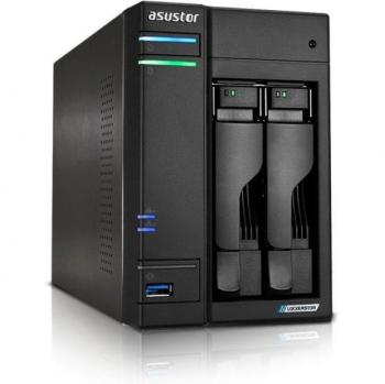 Asustor Lockerstor 2 AS6702T NAS Server - 2 Bay, Quad-Core Intel Celeron N5105 Jasper Lake 2.0GHz, 4GB DDR4 RAM, Dual 2.5GbE Ports