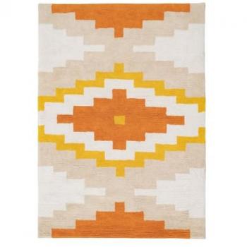 Alfombra Infantil de Algodón 160 x 120 cm - Diseño Geométrico Multicolor