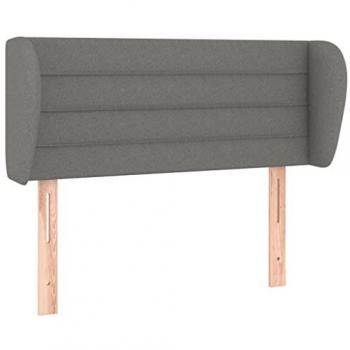Cabecero de tela gris oscuro 103x23x78/88 cm