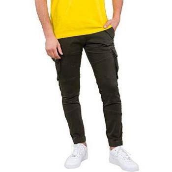 Alpha Industries Combat Cargo Pants - Slim Fit, Tapered Fit, Grey/Black, Size 34
