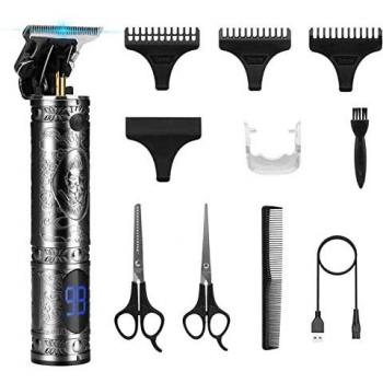 Maquina Cortar Pelo Profesional, Hombre Maquinilla Cortar Pelo, Recortadora Eléctrica, Inalámbrico Cortapelos Corte Pelo, Carga USB, Recortador Pelo Barba Kit, Maquina + Peine + 2xTijeras
