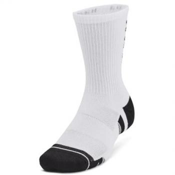 Under Armour Calcetines Crew Performance Tech (3 Pares) - Unisex Adulto, Color Blanco Puro y Negro, Talla XL
