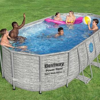 Piscina Bestway Power Steel Swim Vista Oval 549x274x122 cm - Set Completo