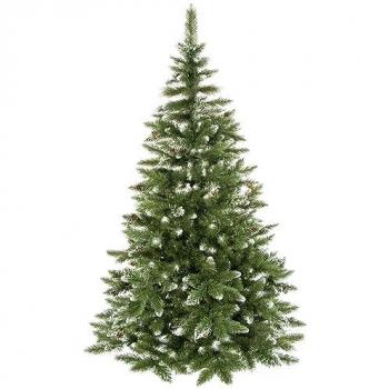 Árbol de Navidad Artificial Premium 220 cm con Pino Diamantado, Nieve Artificial y Piñas Reales - Efecto Invernal
