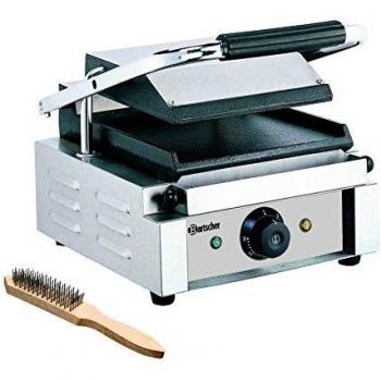 Grill de Contacto Bartscher 1800W, Placas Lisas, Dimensiones 29x21x40 cm, 230V