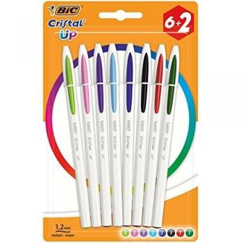 Bolígrafo Bic Cristal Up blíster 6 colores 2 gratis