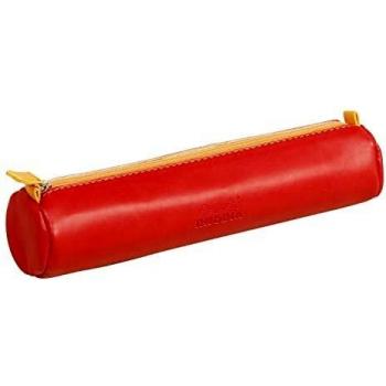 Estuche redondo de piel sintética Rhodiarama en color rojo amapola