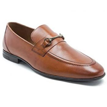 Thomas Crick Men's 'Farrel' Tan Leather Slip-On Loafers - Comfortable and Durable, Size UK 11