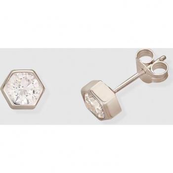 Pendientes de mujer de oro con circonitas incrustadas, elegantes y brillantes