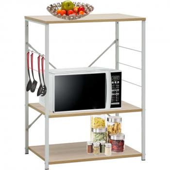 vidaXL Microwave Cabinet White and Oak 60x39.6x79.5 cm Engineered Wood