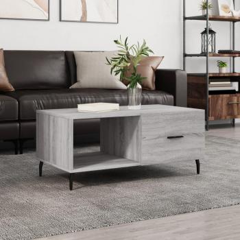 Mesa de centro madera contrachapada 90x50x40 cm Blanco y Negro brillante, Mesita de Salón o Comedor o Auxiliar, Mesa de Café Meuble Salón - vidaXL
