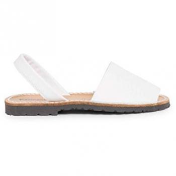 Menorquinas Avarcas de Napa para Niños - Calzado Fabricado en España, Talla 32, Color Blanco