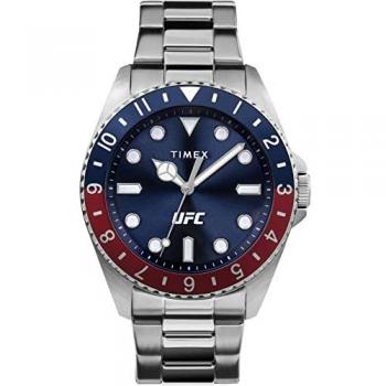 Timex Men's Analog Stainless Steel Watch with Fold Clasp - Silver Color, Model TW2V56600