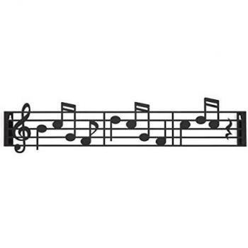 Balvi Colgador Pared Musik Color Negro En Forma de partitura Musical en Clave de Sol Incluye Tornillos Hierro 44 cm