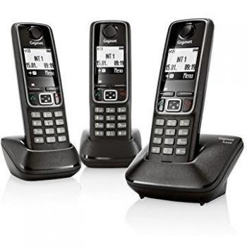 Gigaset A420 TRIO - Teléfono fijo, color negro