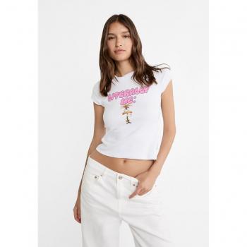 Stradivarius Inside Out 2 Printed T-Shirt - White, Size L