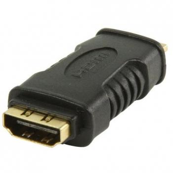 Adaptador Mini HDMI Macho a HDMI Hembra de Alta Velocidad con Ethernet Color Dorado