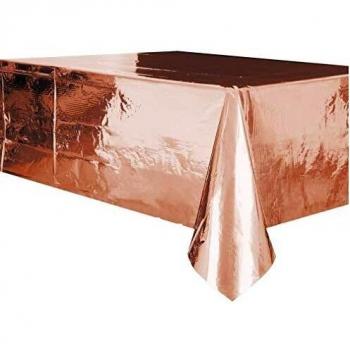 Unique Party - Mantel de Plástico - 2,74 m x 1,37 m - Color Oro Rosa