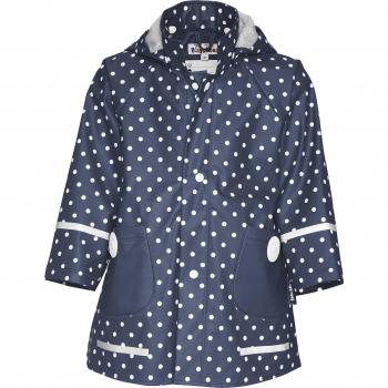 Chubasquero impermeable de puntos azul marino para niños