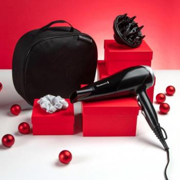 Secador de Pelo Remington D3171GP Style Gift Set 2200 W - Secador de pelo con potencia de 2200 W, diseño compacto, incluye accesorios para peinado, tecnología de iones para reducir el encrespamiento y