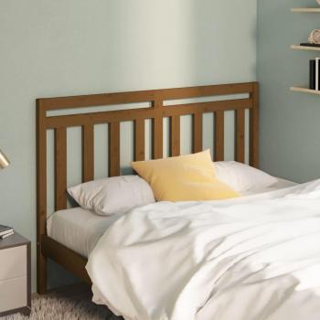 Cabecero de cama ámbar 146x4x100 cm madera maciza de pino marrón miel