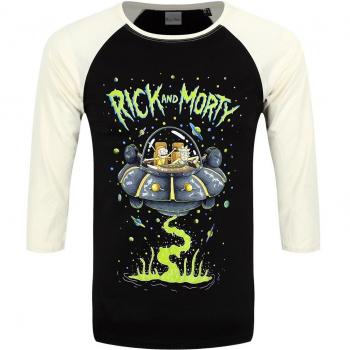 CID Rick & Morty-Spaceship Camiseta de Manga Larga, Negro