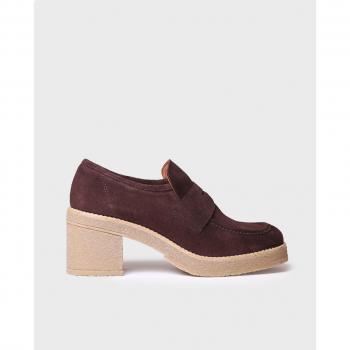 Mocasines de mujer PARMA-SY en elegante serraje con tacón confort