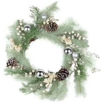 Espejo y Corona de Navidad Champagne Elegante y Resistente - Diámetro 65 cm