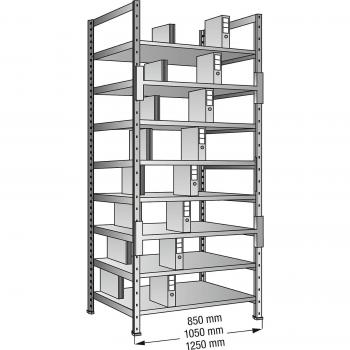 Estantería ensamblable para archivadores, galvanizada, altura 3000 mm, doble cara, base 1000 x 600 mm