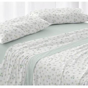 Juego de Sábanas Dorvel 864 Menta Estampado Floral 105 cm