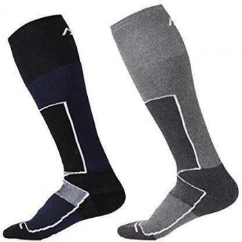 2 pares de alto rendimiento hombres calcetines de esquí térmica - secado rápido Wicking Coolmax largo manguera ligero transpirable para hombre ropa de esquí deportes al aire libre cálido calcetines - talla UK 6 - 10 euros 39 - 44, Men