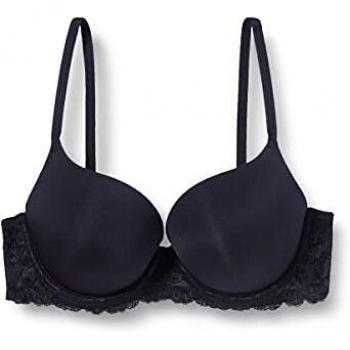 Sujetador Push-up Dorina Claire con efecto super push-up, copas 3/4, extra gruesos, encaje negro, talla 70C