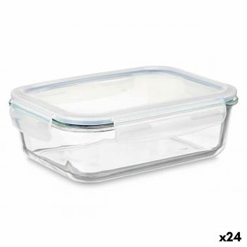 Fiambrera de Vidrio de Borosilicato Transparente con Silicona 640 ml (24 Unidades)