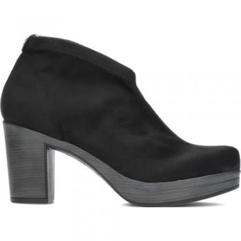 Botines elásticos de ante negro para mujer con tacón alto y plataforma, modelo WEEKEND by Pedro Miralles, talla 38