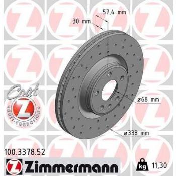 Disco de freno ZIMMERMANN 100.3378.52